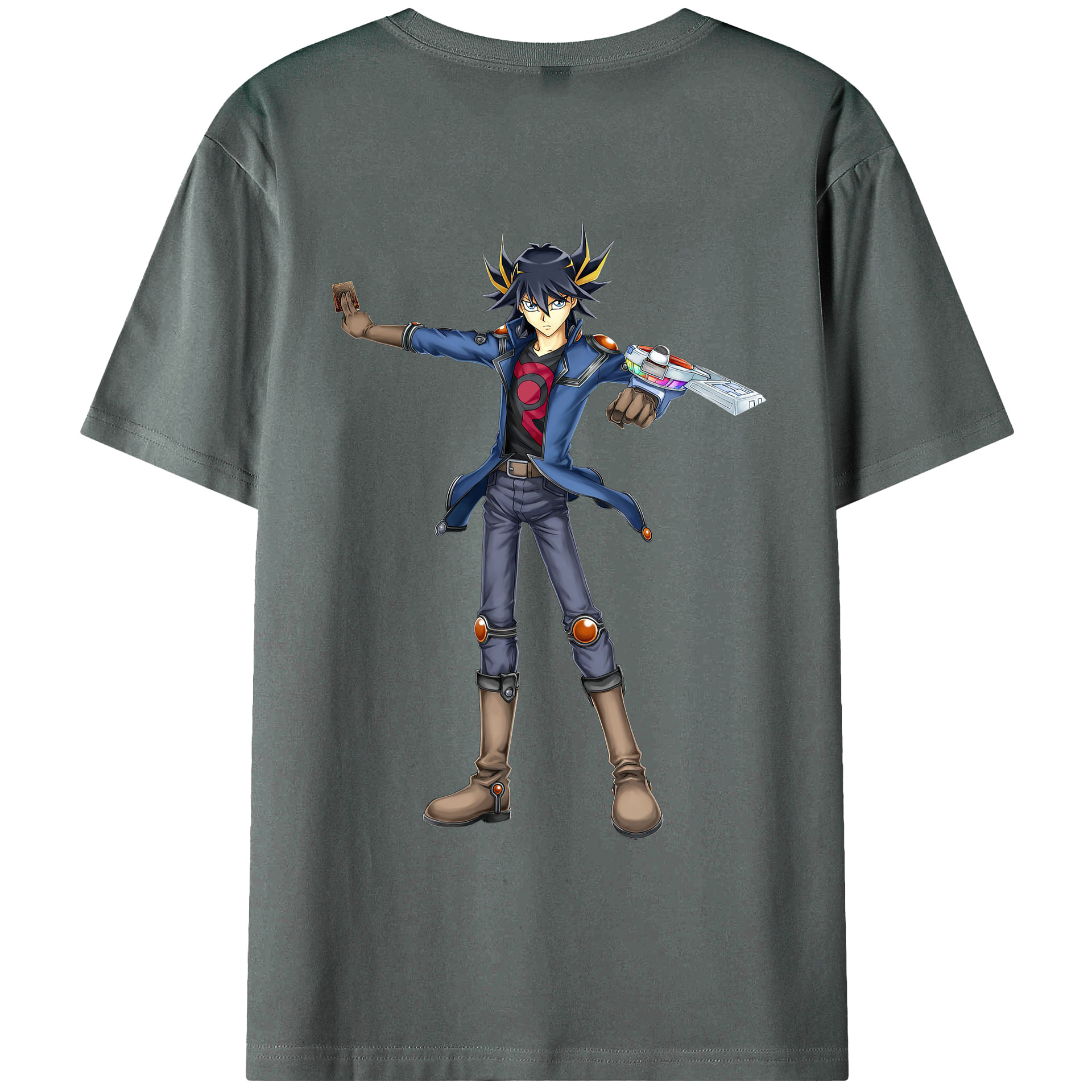 （画像用） 遊☆戯☆王 Yu-Gi-Oh! 綿100％ メンズ半袖Tシャツ（バックプリント） 通気性